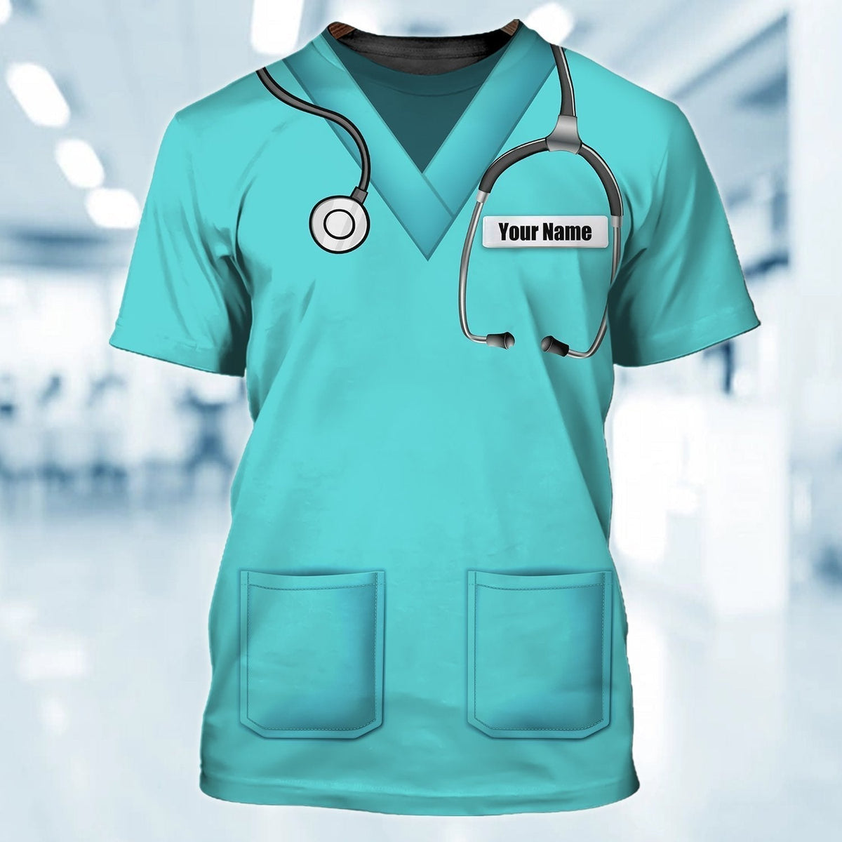 Blisscorners Custom Name 3D T Shirt For Nurse Green 3D All Over Printed Nurse Shirse