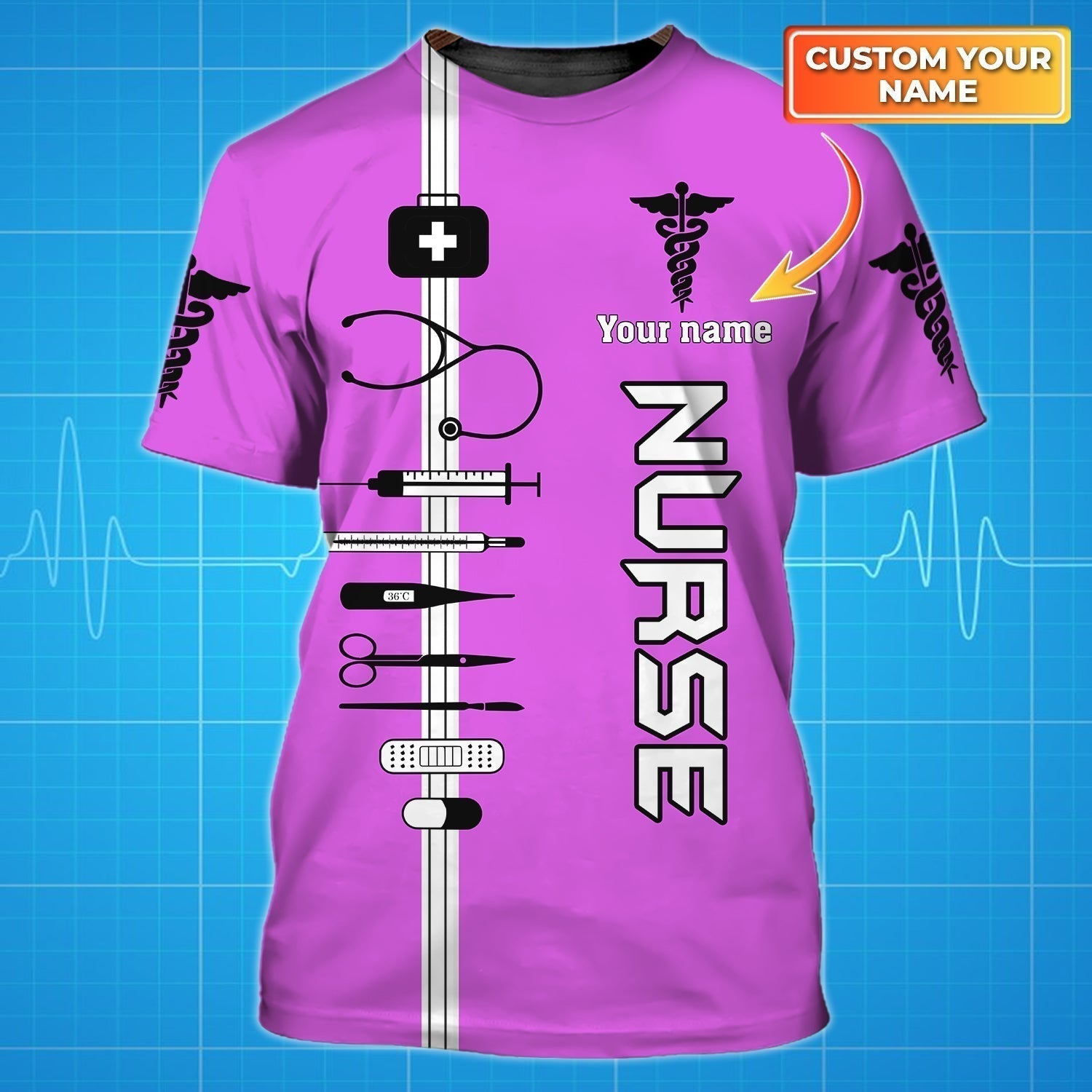 Blisscorners Coolspod Custom 3D All Over Printed Beautiful Nurse Shirts Gift For A Nurse Pink Nurse Tee Shirts
