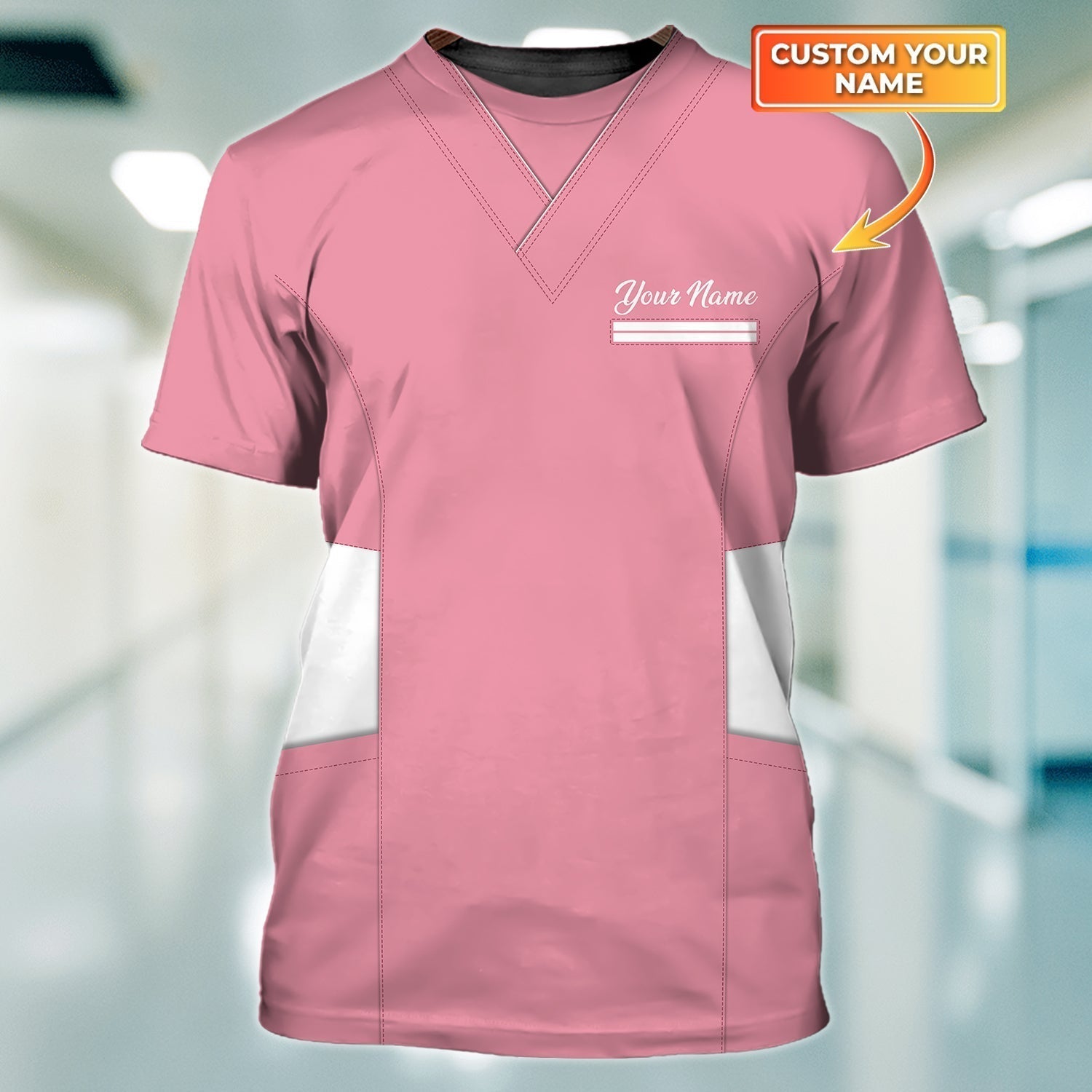 Blisscorners Custom 3D Pink Nurse Shirts Women Nurse Shirts