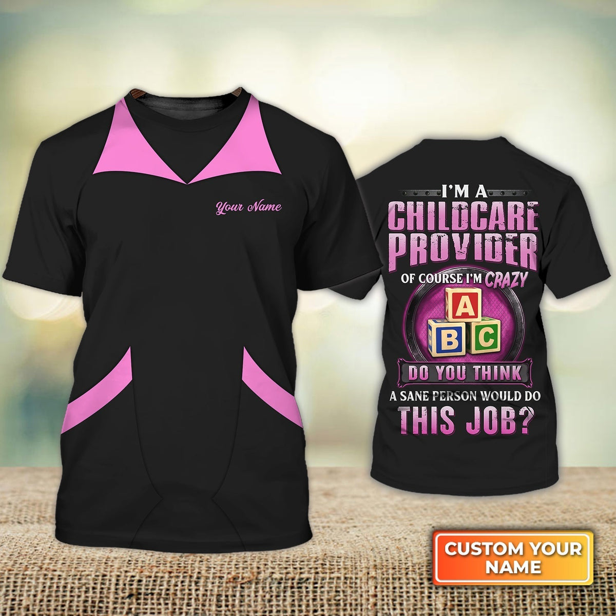 Blisscorners Personalized Women Child Care Shirt I’M A Childcare Provider T Shirt Gift For Home Childcare