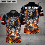 Blisscorners Bowling And Pins Eagle Fire Thunder Customized Name And Team Name 3D Shirt