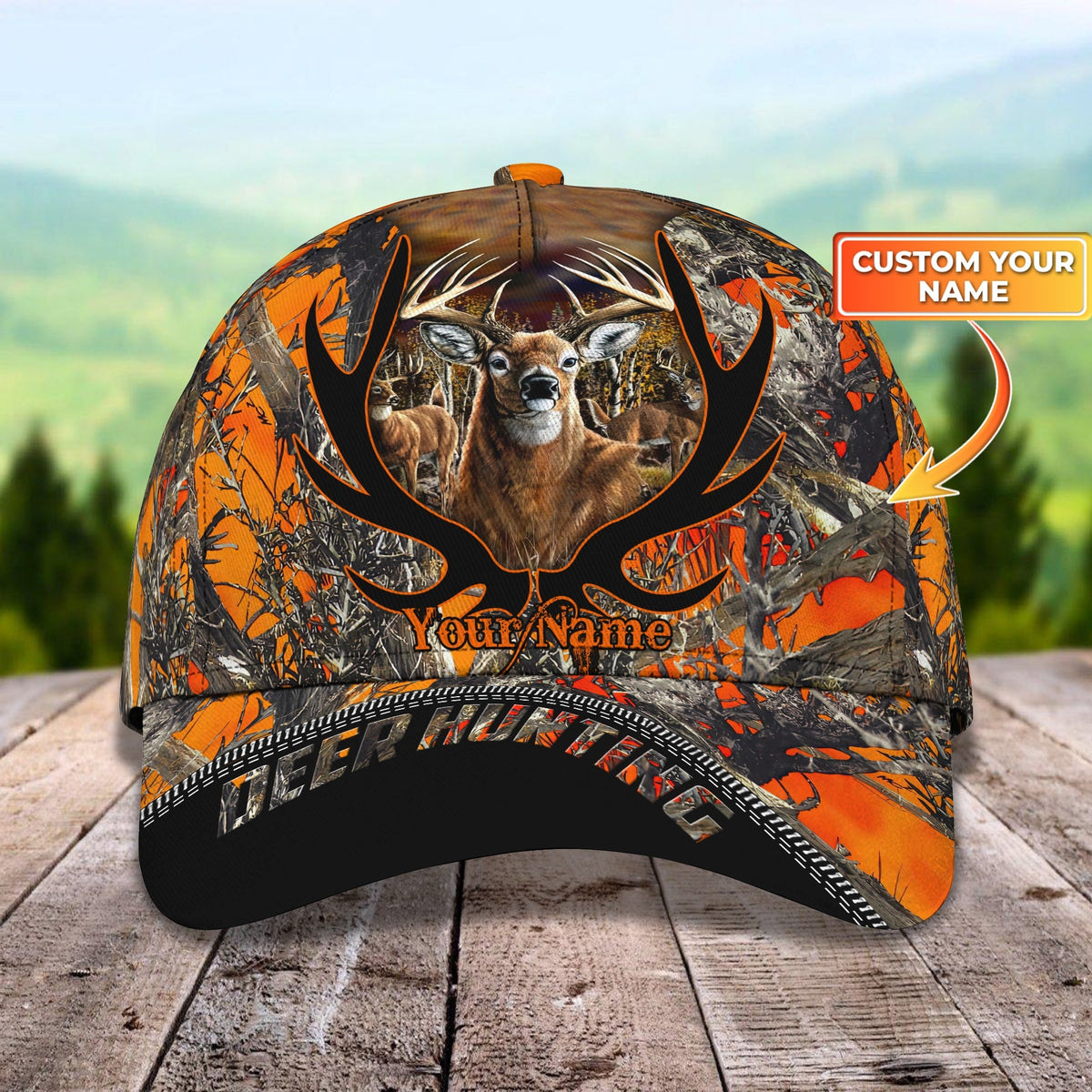 Blisscorners Deer Hunting Camo Personalized Cap