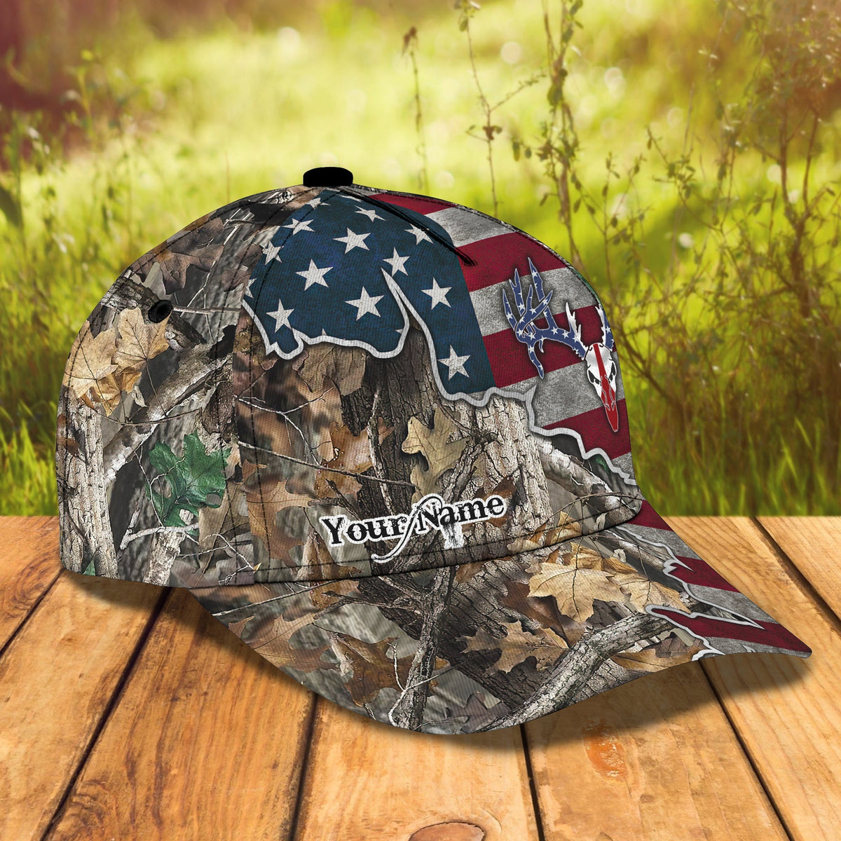 Blisscorners Deer Hunting America Classic Personalized Cap