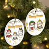 Christmas Meowy Catmas - 3D Inflated Effect Printed Ornament, Personalized Circle Ceramic Ornament