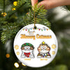 Christmas Meowy Catmas - 3D Inflated Effect Printed Ornament, Personalized Circle Ceramic Ornament