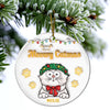 Christmas Meowy Catmas - 3D Inflated Effect Printed Ornament, Personalized Circle Ceramic Ornament