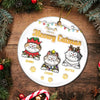 Christmas Meowy Catmas - 3D Inflated Effect Printed Ornament, Personalized Circle Ceramic Ornament