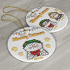 Christmas Meowy Catmas - 3D Inflated Effect Printed Ornament, Personalized Circle Ceramic Ornament