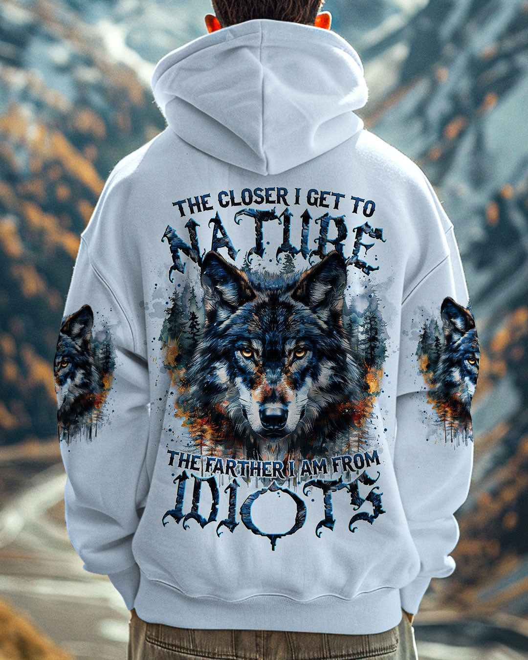 BLISSCORNERS THE CLOSER I GET TO NATURE WOLF ALL OVER PRINT
