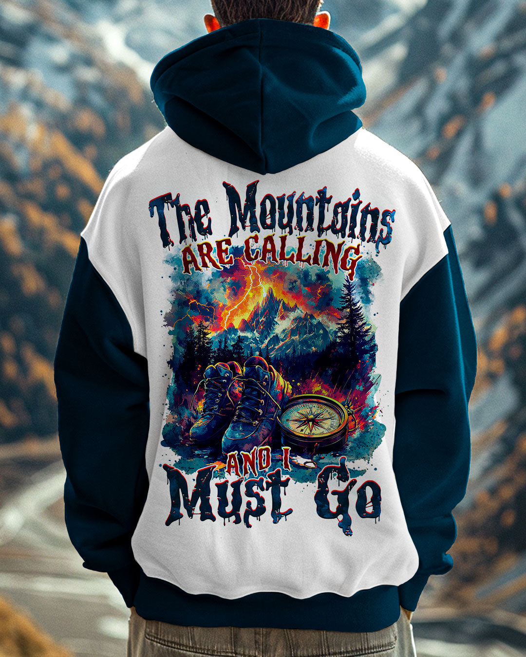 BLISSCORNERS THE MOUNTAINS ARE CALLING COMPASS ALL OVER PRINT