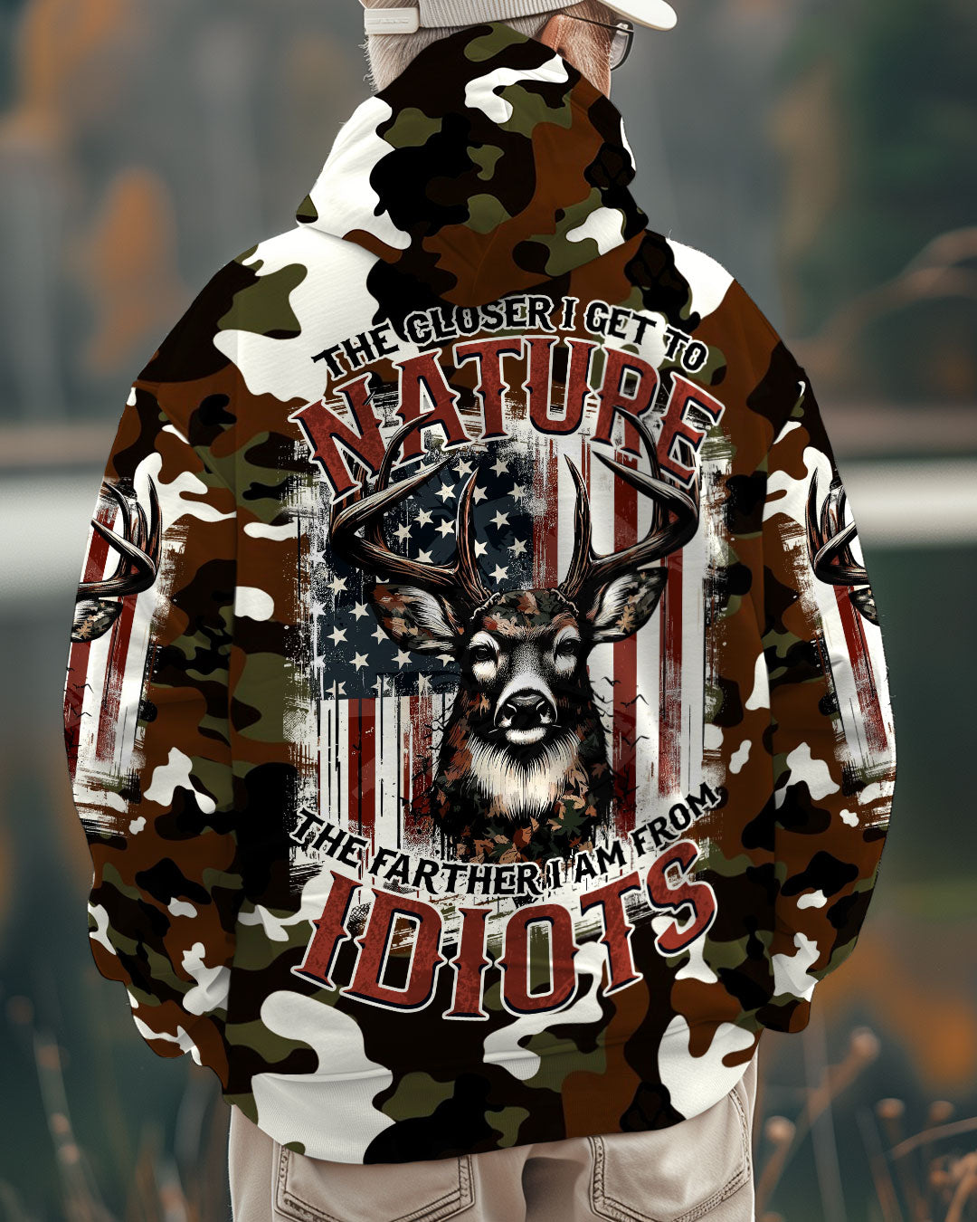 BLISSCORNERS THE CLOSER I GET TO NATURE DEER CAMO ALL OVER PRINT