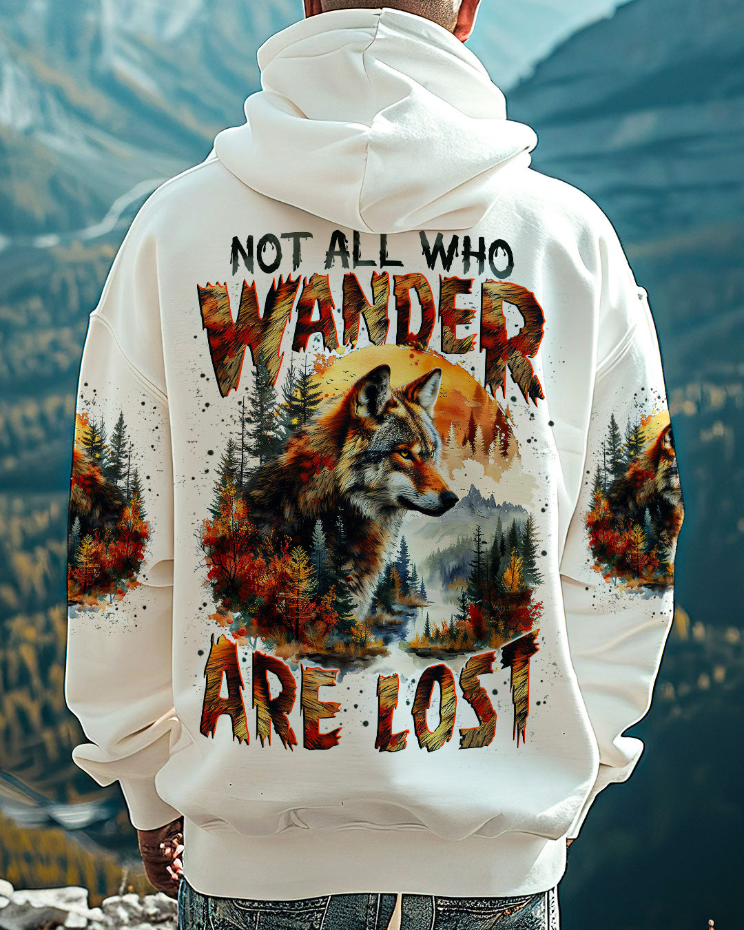 BLISSCORNERS NOT ALL WHO WANDER ARE LOST WOLF ALL OVER PRINT