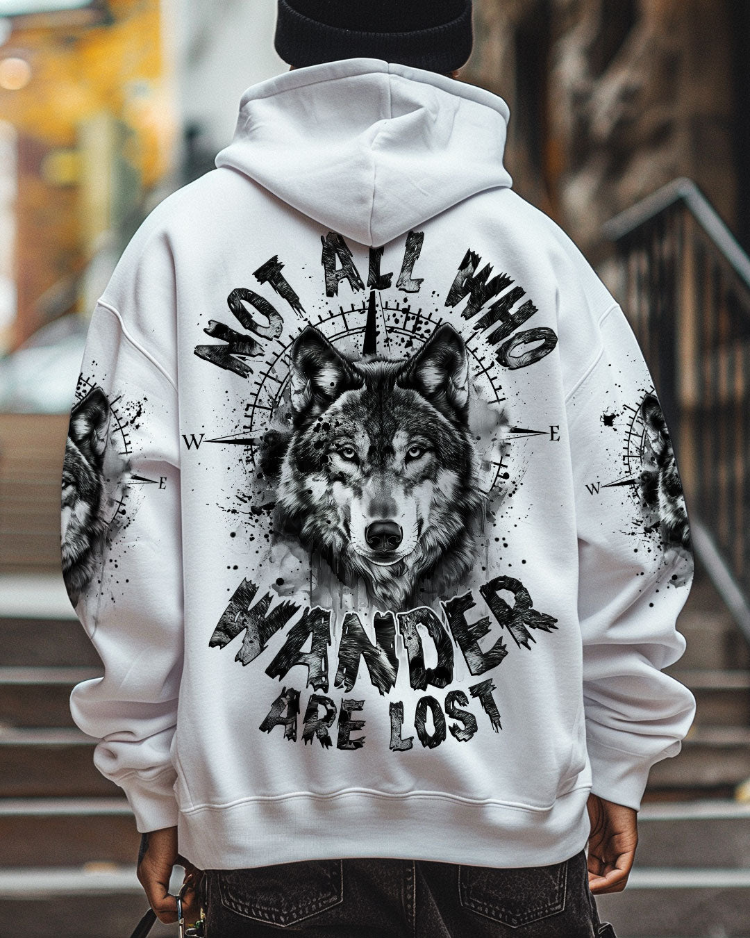 BLISSCORNERS NOT ALL WHO WANDER ARE LOST WOLF ALL OVER PRINT