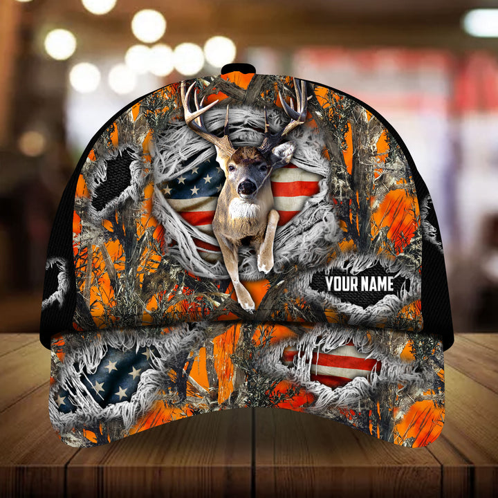 Blisscorners Epic Deer Hunting Cracked Jean Pattern 3D Multicolor Personalized Cap