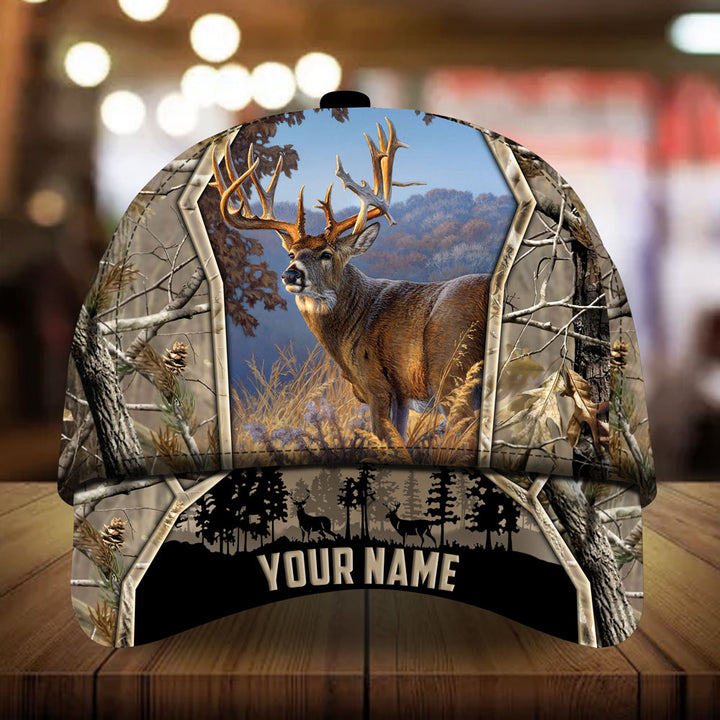 Blisscorners Bleak Poplar Deer Hunting Personalized Hats 3D Multicolored