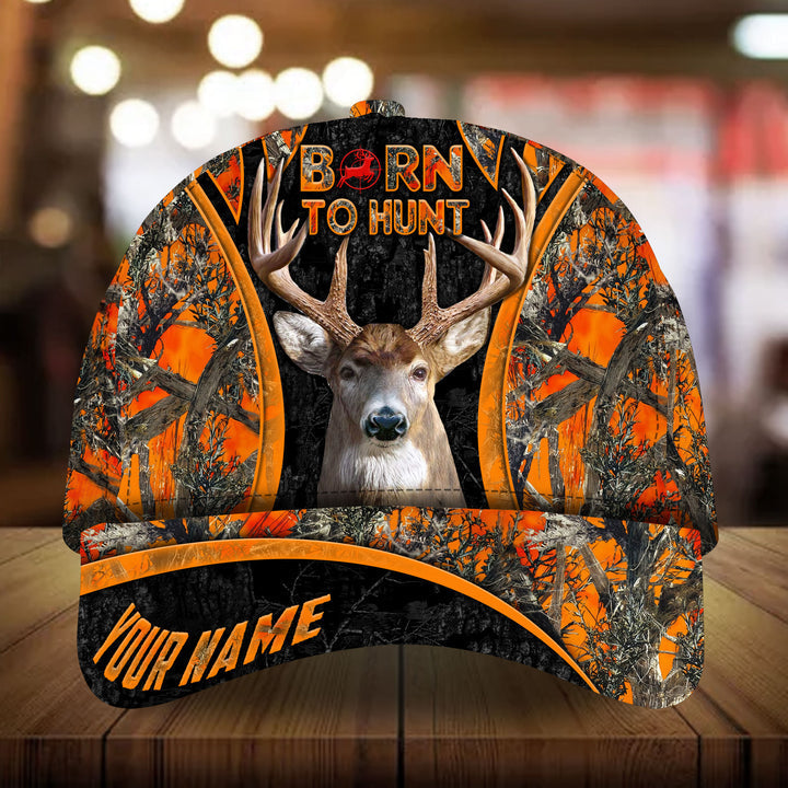 Blisscorners Born To Hunt Deer Hunting Camo Pattern 3D Multicolor Personalized Cap