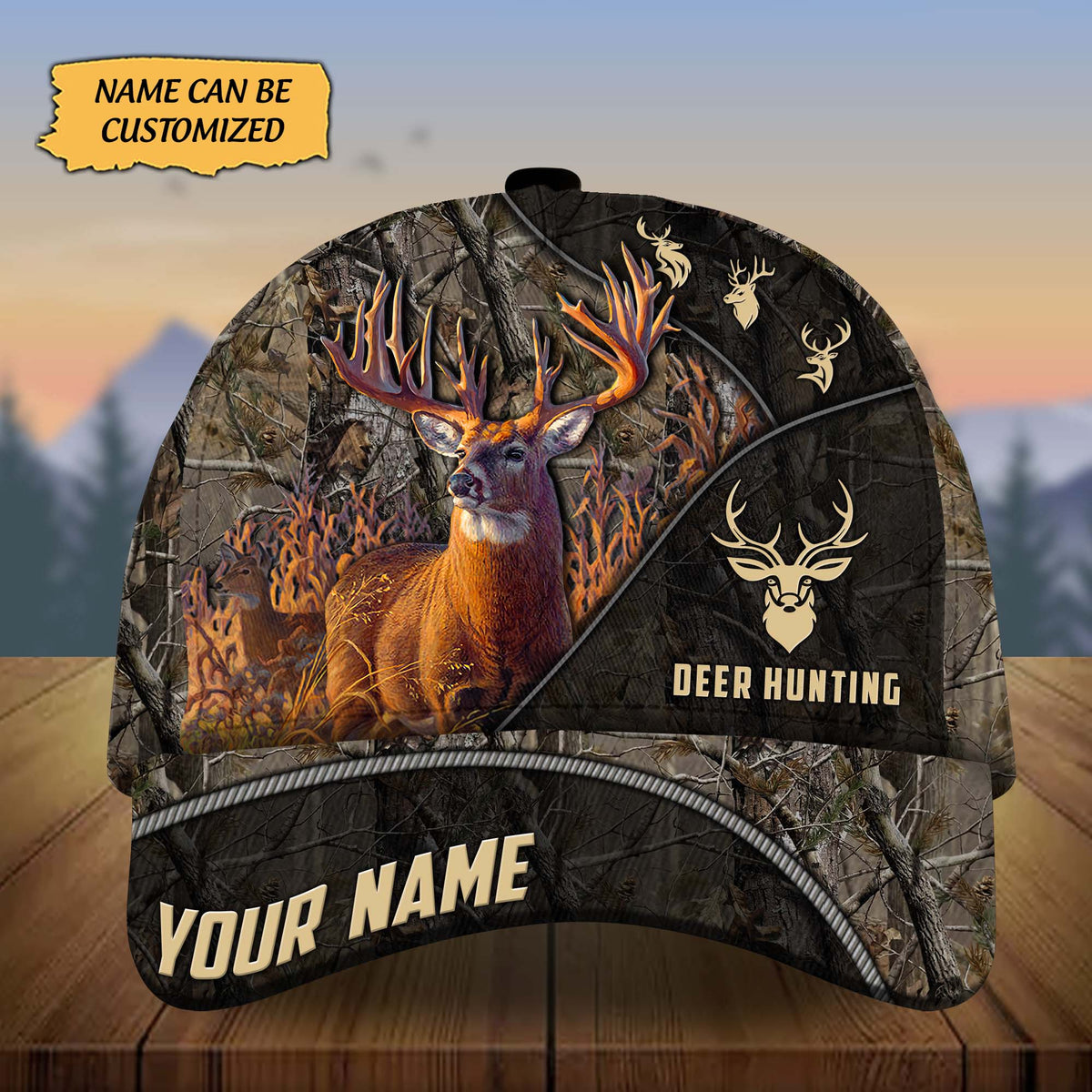 Blisscorners Custom Name Thiego Deer Hunting Premium 3D Printed Cap