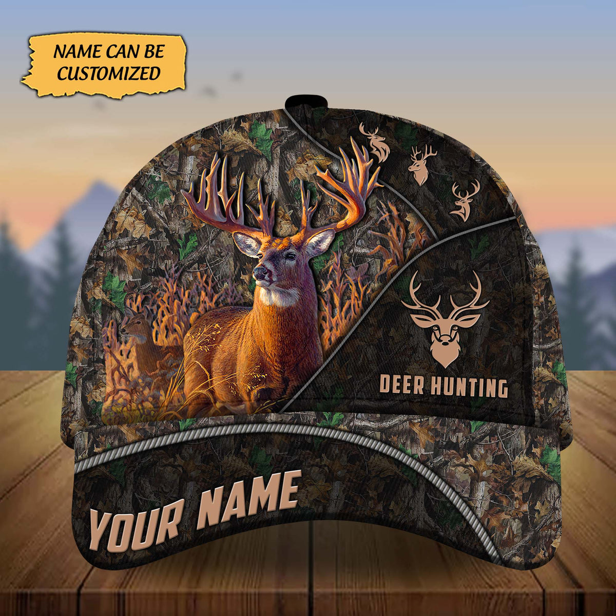 Blisscorners Custom Name Thiego Deer Hunting Premium 3D Printed Cap