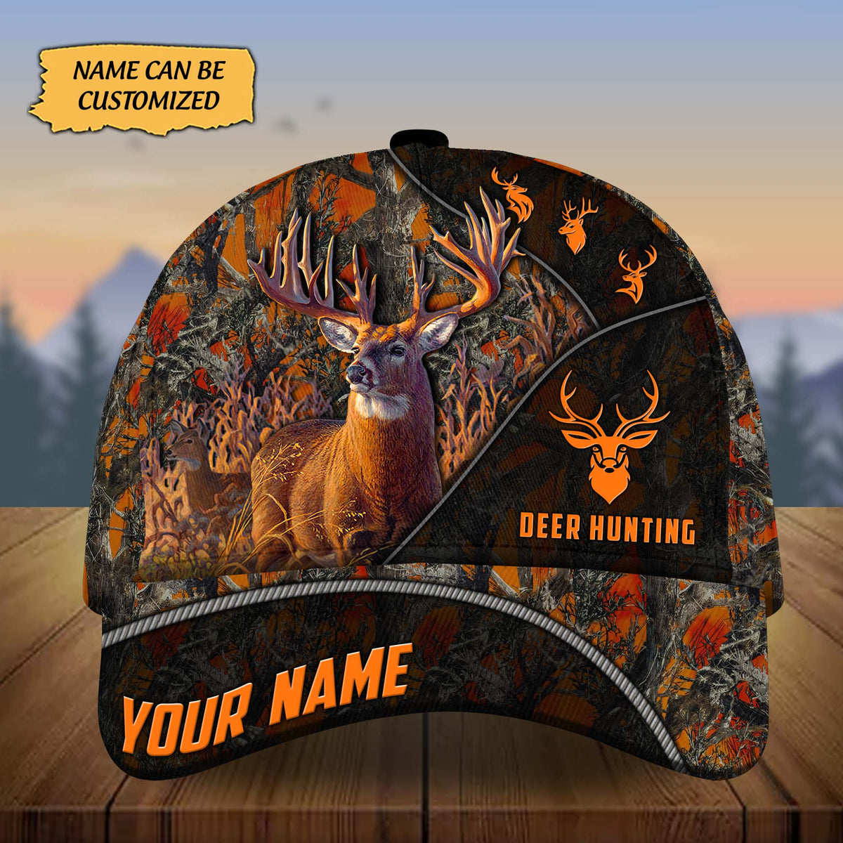 Blisscorners Custom Name Thiego Deer Hunting Premium 3D Printed Cap