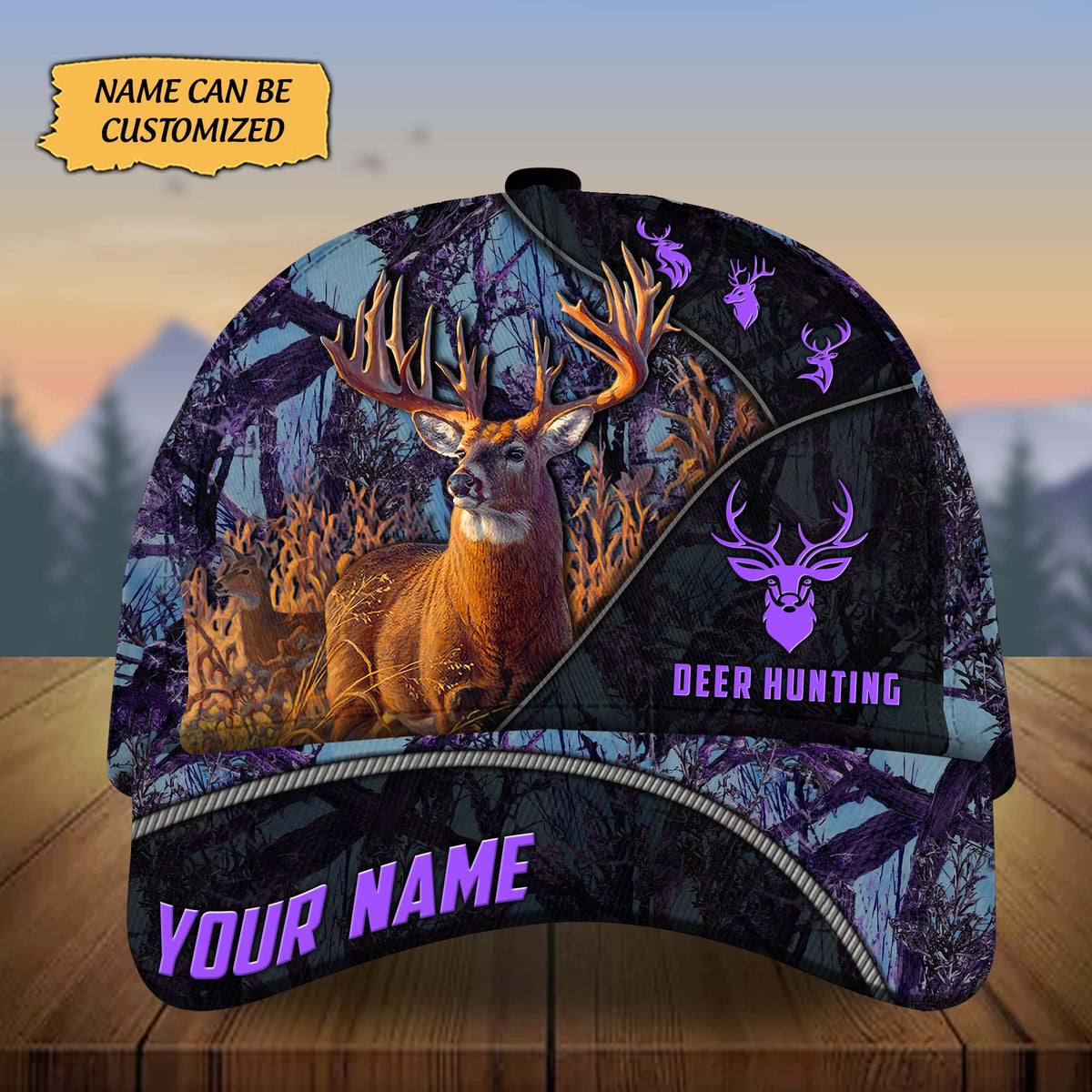 Blisscorners Custom Name Thiego Deer Hunting Premium 3D Printed Cap