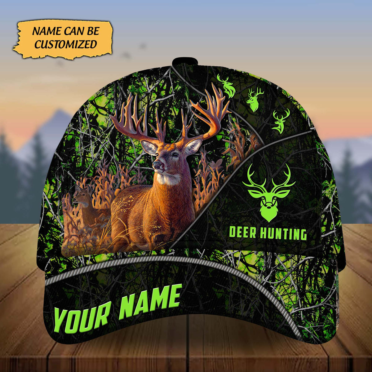 Blisscorners Custom Name Thiego Deer Hunting Premium 3D Printed Cap