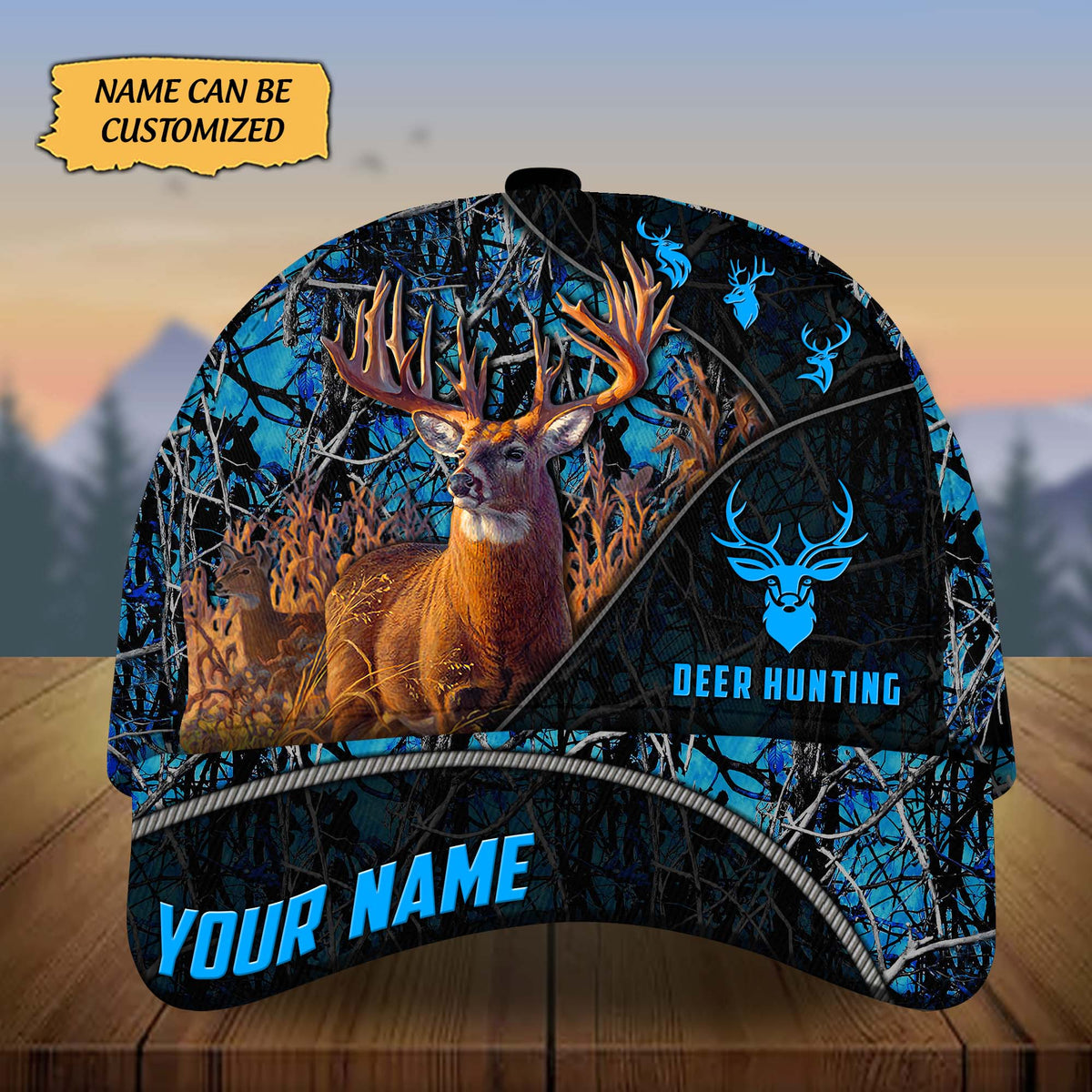 Blisscorners Custom Name Thiego Deer Hunting Premium 3D Printed Cap