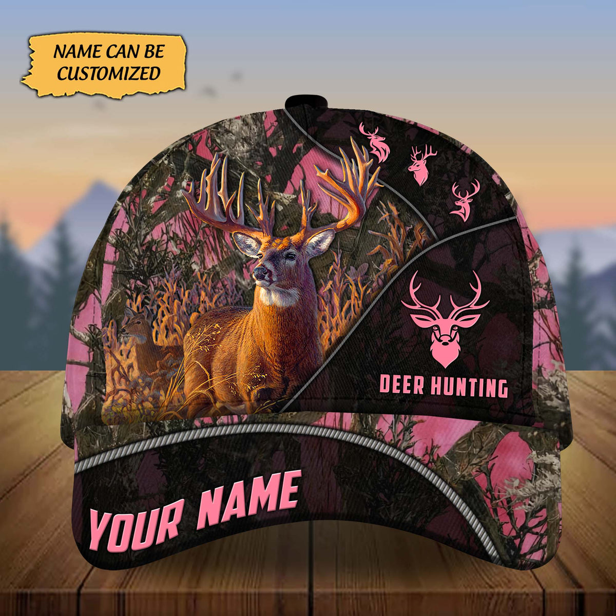 Blisscorners Custom Name Thiego Deer Hunting Premium 3D Printed Cap