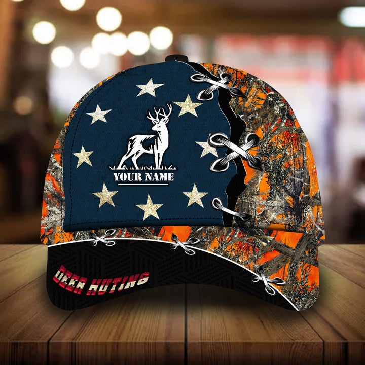 Blisscorners The Best Deer Hunting Star Camo Pattern 3D Multicolor Personalized Cap