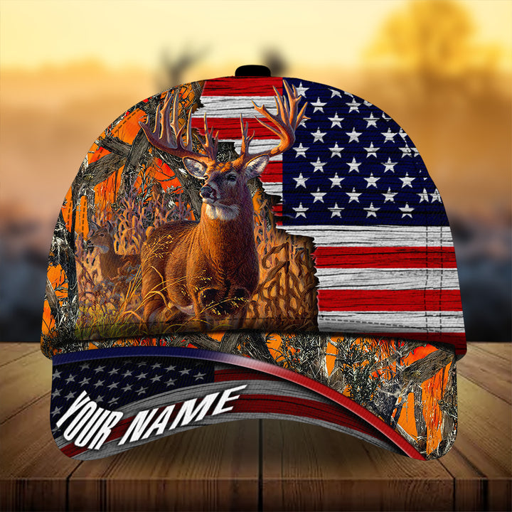 Blisscorners Premium Florapunk Cracked Deer Hunting Camo Pattern 3D Multicolor Personalized Cap