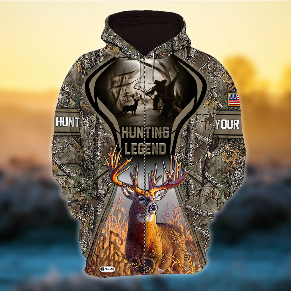 Blisscorners Eternity Hunting Legend Deer Hunting 3D Hoodie (3 Colors)