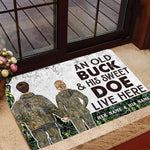 Blisscorners Premium Custom Old Buck Sweet Doe Hunting Door Mats 3D Printed Personalized - Green