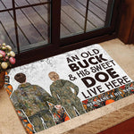 Blisscorners Premium Custom Old Buck Sweet Doe Hunting Door Mats 3D Printed Personalized - Orange