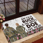 Blisscorners Premium Custom Old Buck Sweet Doe Hunting Door Mats 3D Printed Personalized - Pink