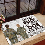 Blisscorners Premium Custom Old Buck Sweet Doe Hunting Door Mats 3D Printed Personalized - White