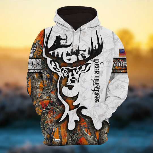 Blisscorners Personalized Camo Deer Hunting Hoodies All Over Print Multicolored