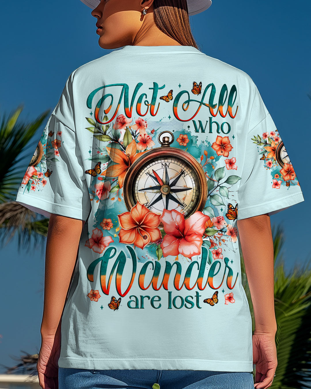 BLISSCORNERS NOT ALL WHO WANDER ARE LOST COMPASS ALL OVER PRINT