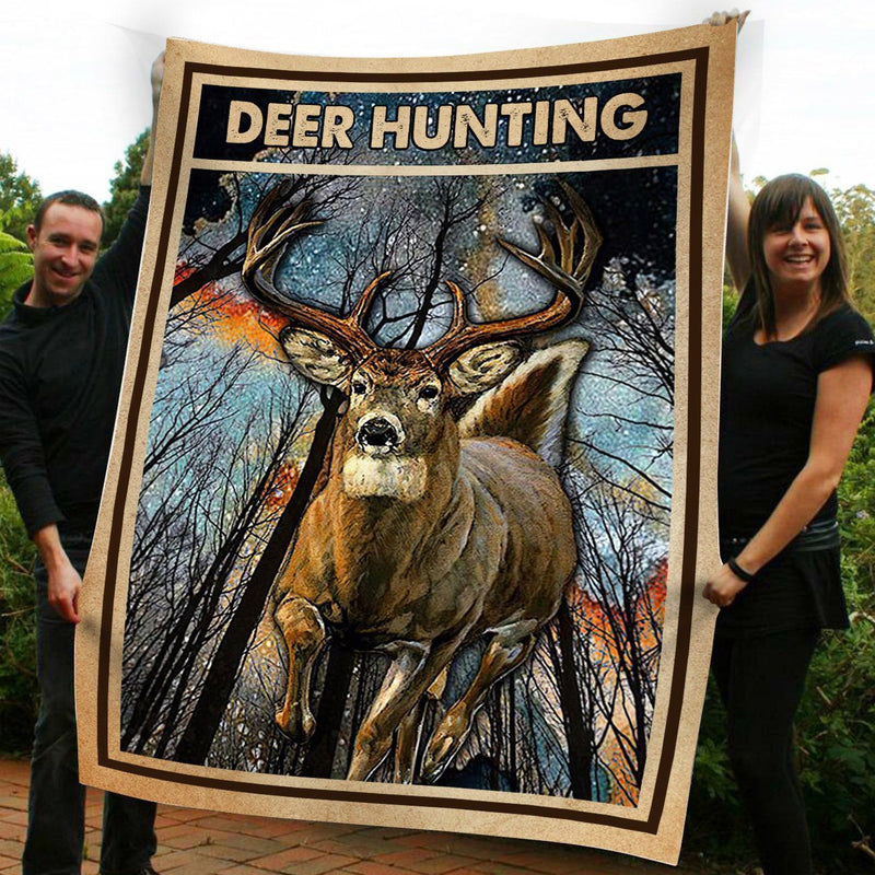Blisscorners Deer Hunting Fleece Blanket 2 Size Template - Blanket