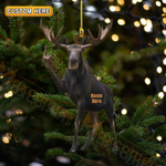 Blisscorners Personalized Funny Moose Fukin Acrylic Christmas Ornament - Custom Decoration Holiday Gift for Hunters 2D Flat