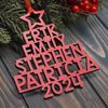 Custom Family Names 2024 Christmas Tree Ornament Up To 14 Names - Personalized Family Ornament