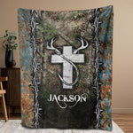 Blisscorners Personalized Fishing Blanket, Hunting Blanket, Custom Name Soft Cozy Sherpa Fleece Throw Blankets, Gift For Grandpa, Dad, Husband, Fisherman LM1711