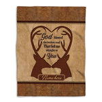 Blisscorners Personalized Hunting Blanket, Deer Hunting Buck Hunter Couple Valentine Sherpa Fleece Blanket, Custom Name Soft Cozy Plush Throw Blanket LM1711