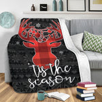 Blisscorners Hunting Blanket, Deer Buck Hunter Hunting Tis The Seaoson Christmas Xmas Noel Sherpa Fleece Blanket, Soft Cozy Plush Throw Blanket LM1711