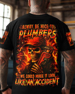 BLISSCORNERS AMERICAN BY BIRTH PLUMBER BY CHOICE SKULL ALL OVER PRINT