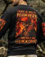 BLISSCORNERS AMERICAN BY BIRTH PLUMBER BY CHOICE SKULL ALL OVER PRINT