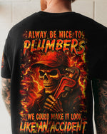 BLISSCORNERS AMERICAN BY BIRTH PLUMBER BY CHOICE SKULL ALL OVER PRINT