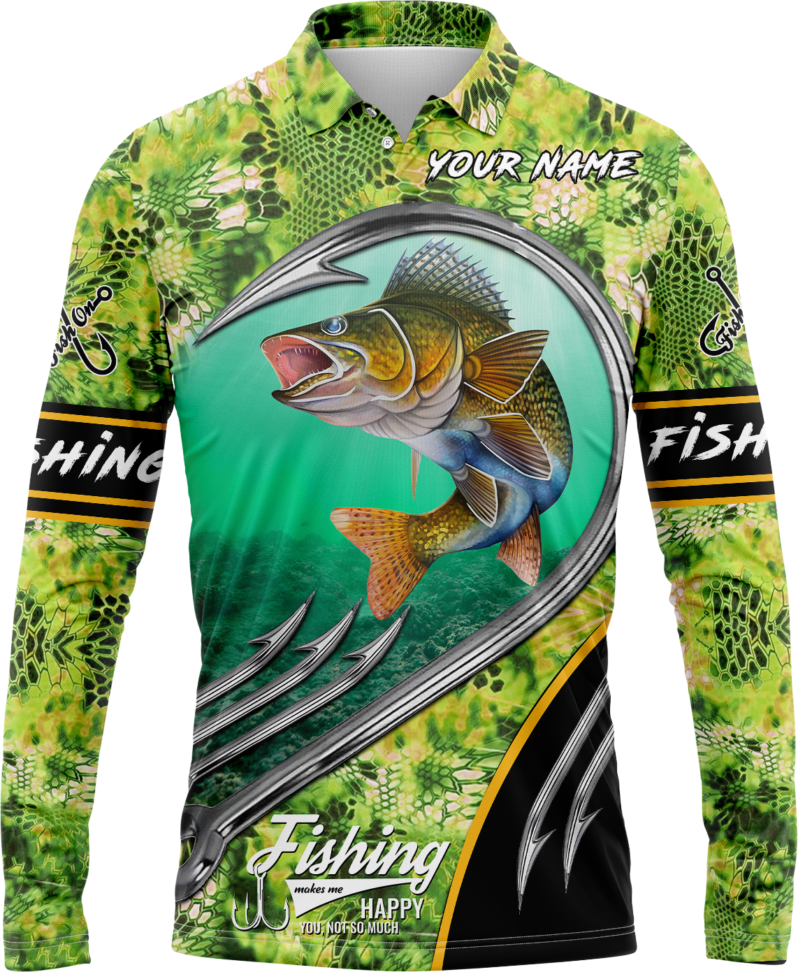 Blisscorners Walleye Fishing Customize Name 3D Shirts