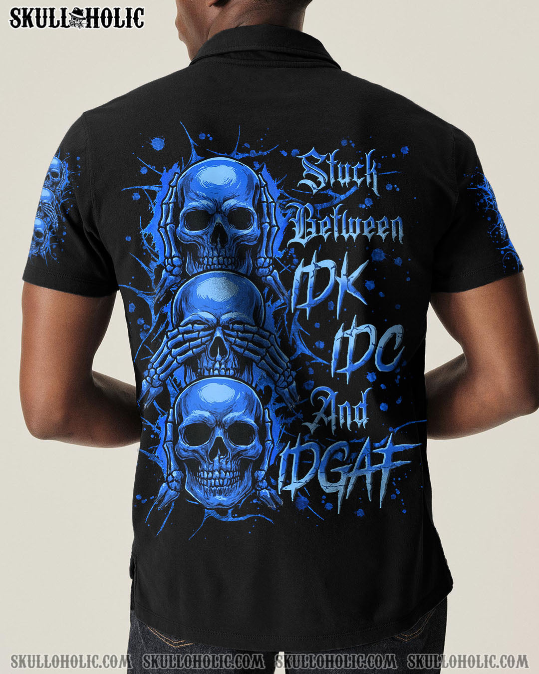 BLISSCORNERS STUCK BETWEEN IDK IDC AND IDGAF SKULL ALL OVER PRINT