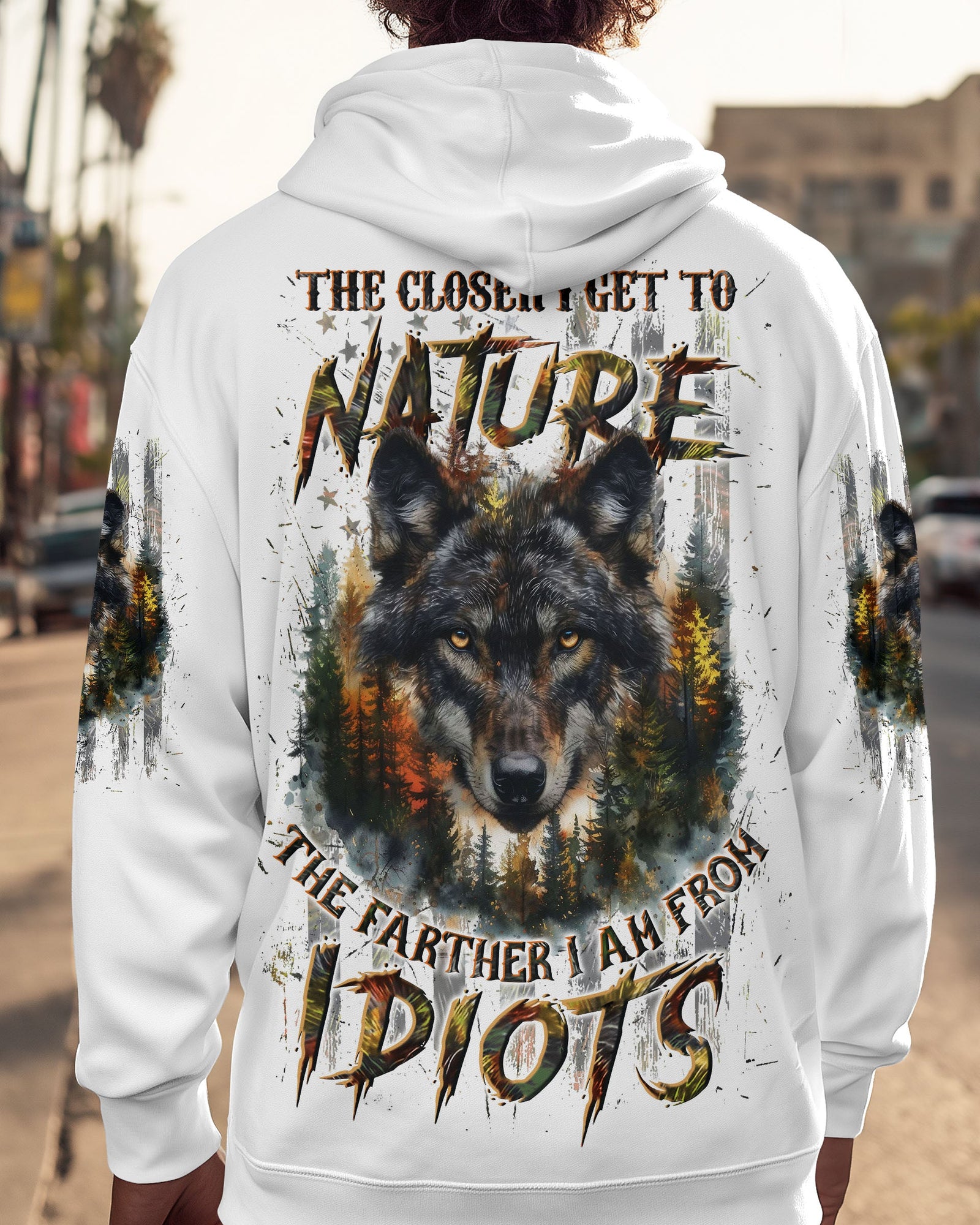 BLISSCORNERS THE CLOSER I GET TO NATURE WOLF ALL OVER PRINT