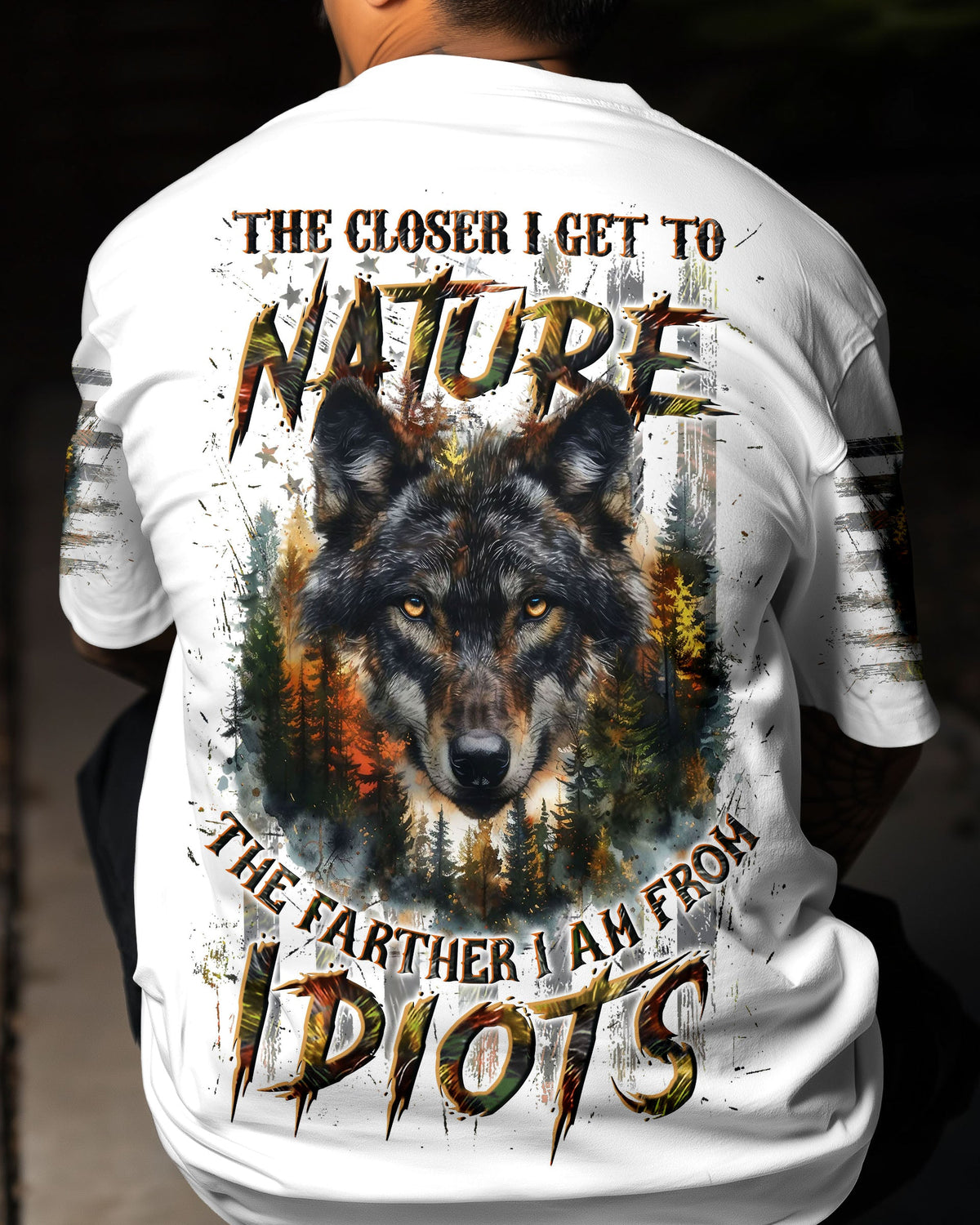 BLISSCORNERS THE CLOSER I GET TO NATURE WOLF ALL OVER PRINT