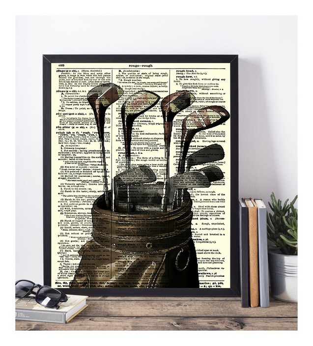 Blisscorners Vintage Golf Club Canvas, Golf Canvas Wall Art, Gifts For Golf Lovers LM2611